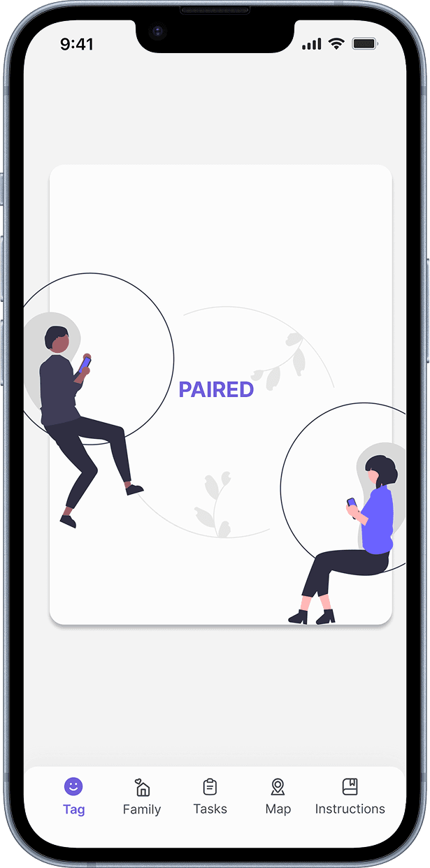 Civilian app — pair your tag, step 3.