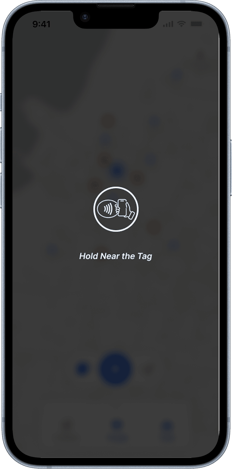 Scanning flow — hold near tag.